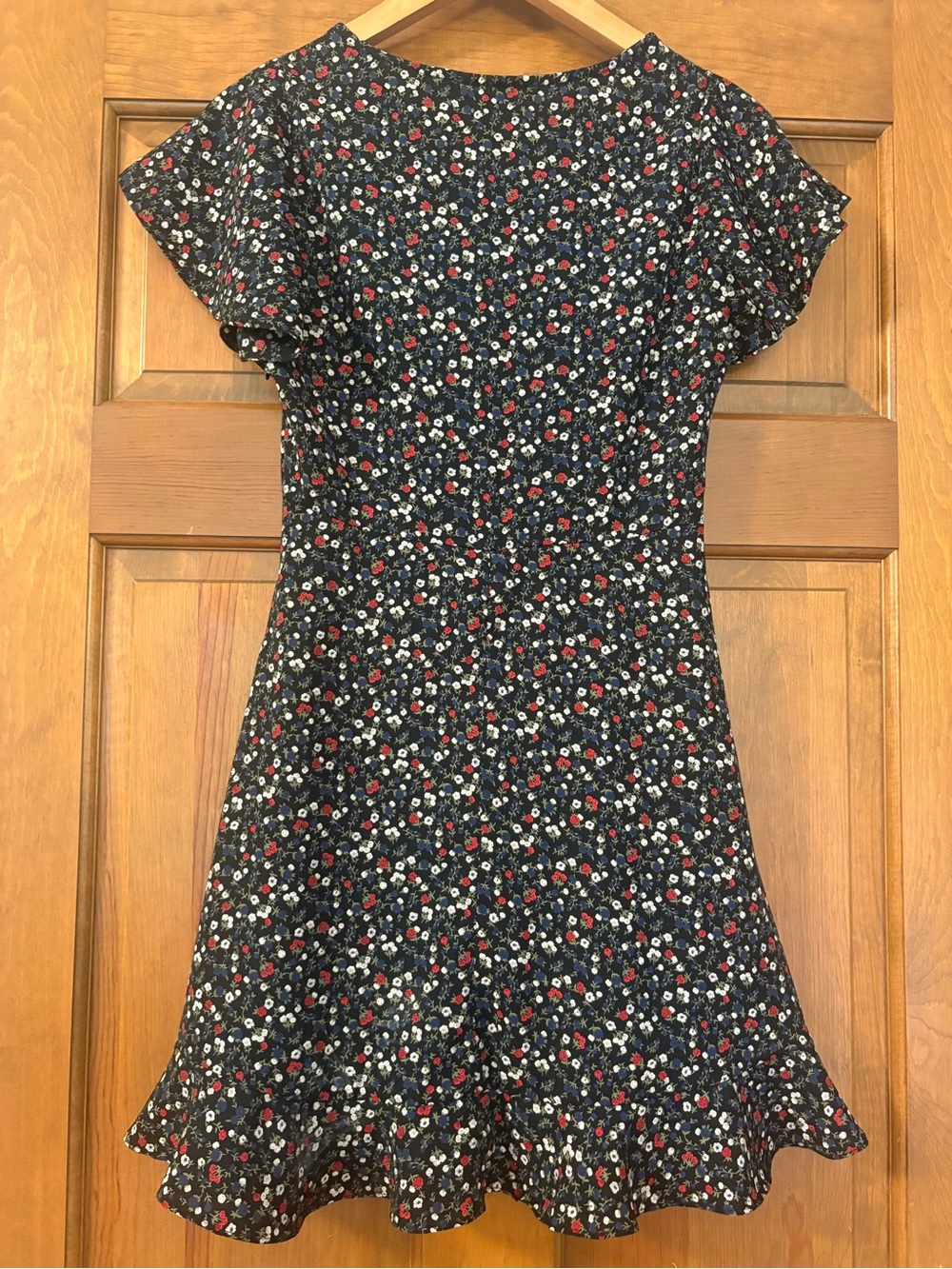Lulu's Black Mini Dress with Red & White Floral Print - Picture 5 of 6
